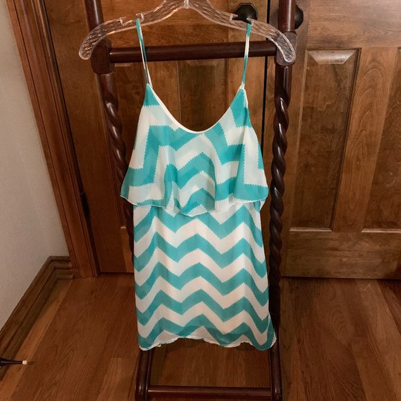 Charlotte Russe Tops - Charlotte Russe Spaghetti Strap Teal and Creme Colored Top - Size XS